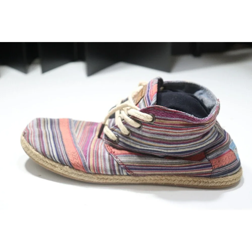 Toms Booties Canvas Hightops Womens Chukka Espadrille Multicolor Size 7.5